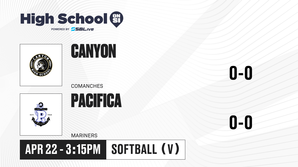 Canyon Vs Pacifica Softball - Apr 22, 2025 - High School On SI