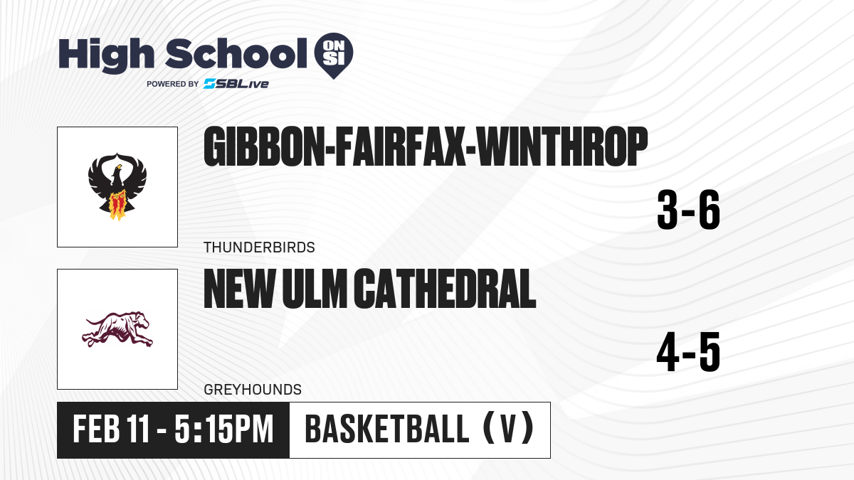 GibbonFairfaxWinthrop vs New Ulm Cathedral Boys Basketball Feb 11