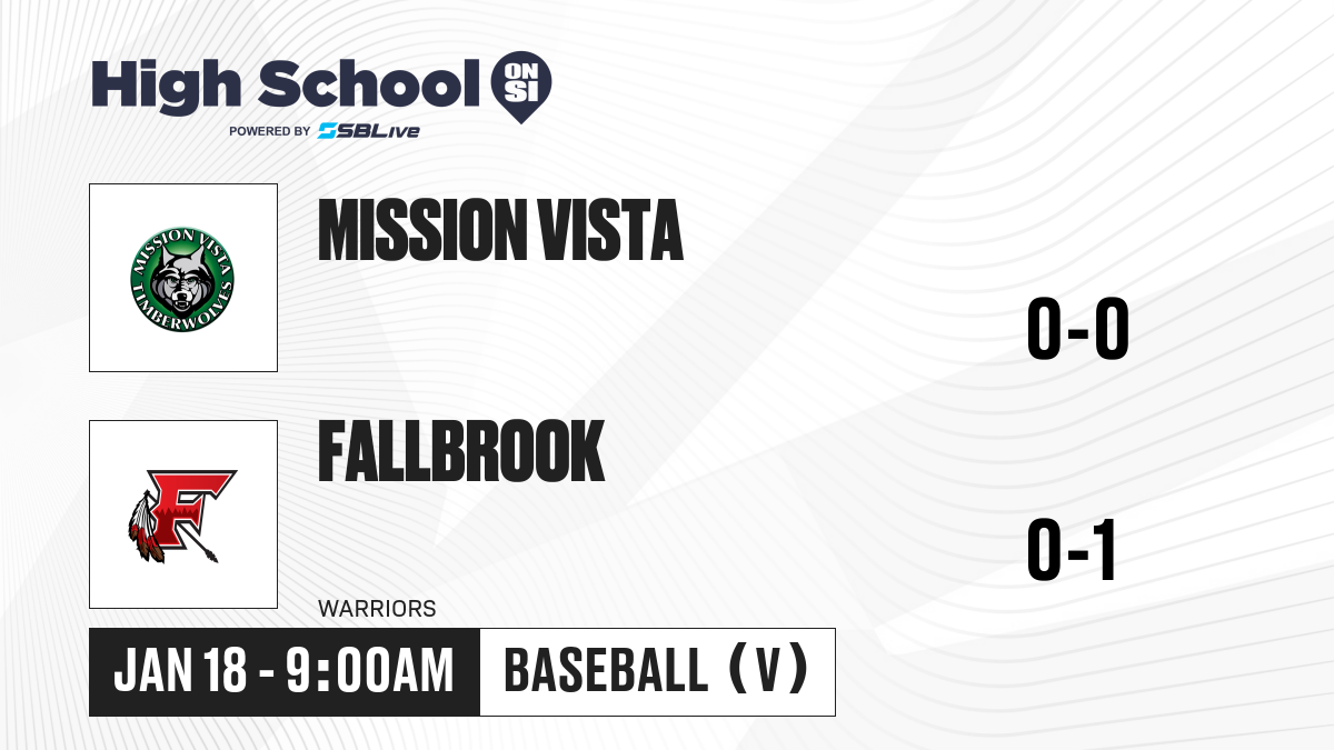 Mission Vista vs Fallbrook Baseball - Jan 18, 2025 - High School On SI