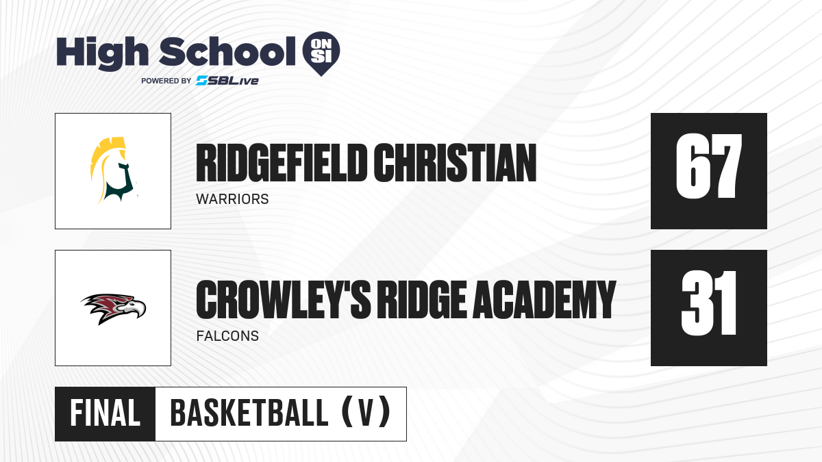 Crowley's Ridge Academy vs Ridgefield Christian Boys Basketball - Jan 5 ...