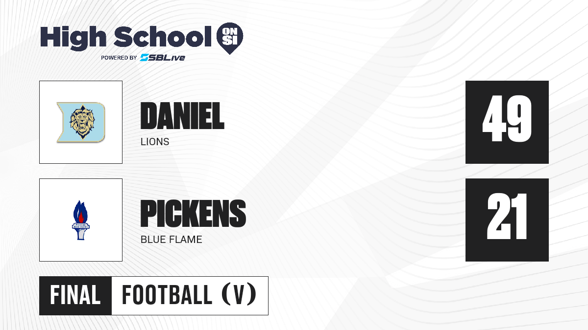 Daniel vs Pickens Football - Oct 16, 2026 - High School On SI